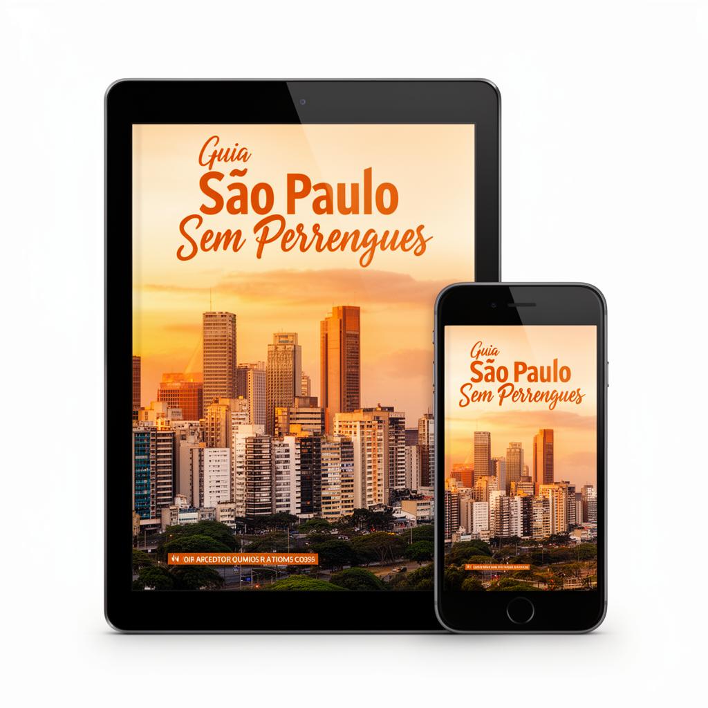 Guia São Paulo Sem Perrengues — Mockup do ebook em tablet e celular